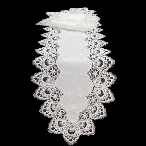 Spitzentischdecke Weiß "Retro"