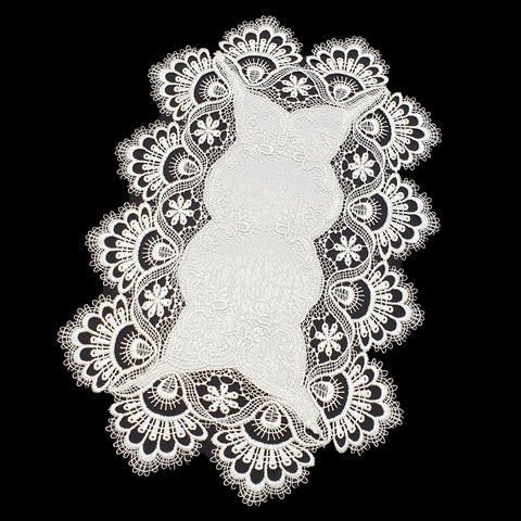 Spitzentischdecke Weiß "Retro"