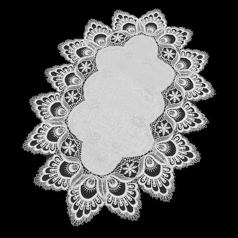 Spitzentischdecke Weiß "Retro"