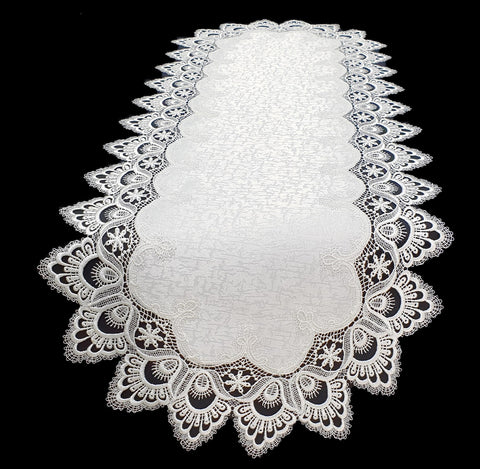 Spitzentischdecke Weiß "Retro"