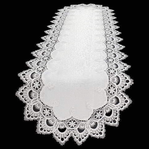 Spitzentischdecke Weiß "Retro"