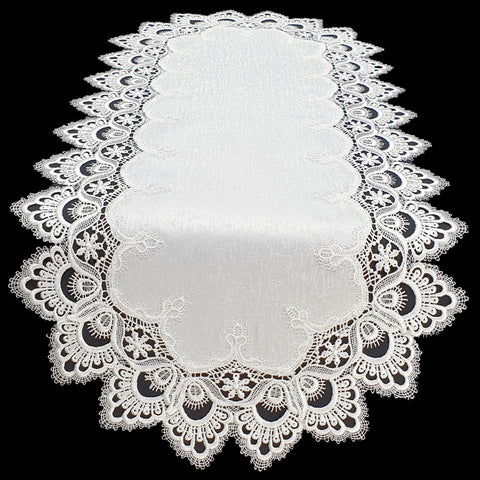 Spitzentischdecke Weiß "Retro"