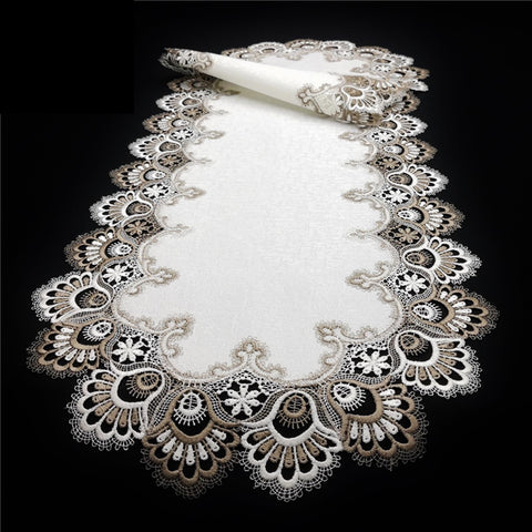 Spitzentischdecke Braun"Retro"