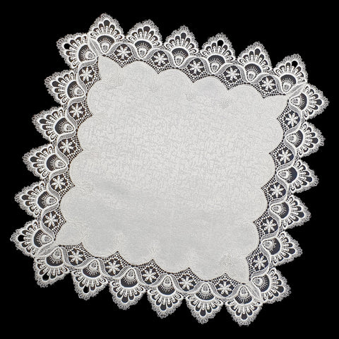 Spitzentischdecke Weiß "Retro"