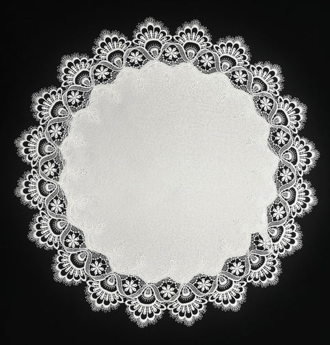 Spitzentischdecke Weiß "Retro"