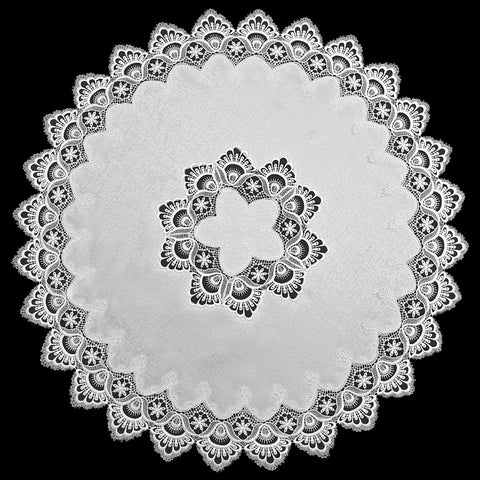 Spitzentischdecke Weiß "Retro"