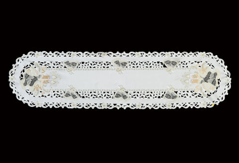 Spitzendecke "Weihnachten Beige"