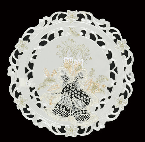 Spitzendecke "Weihnachten Beige"