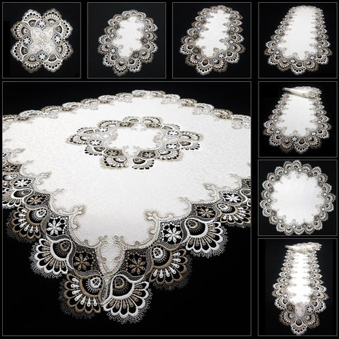 Spitzentischdecke Braun"Retro"